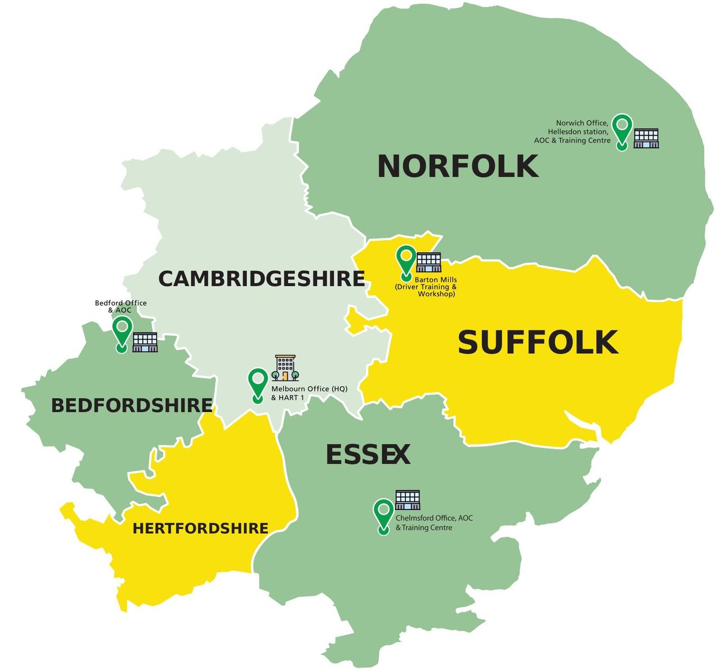 EEAST county map